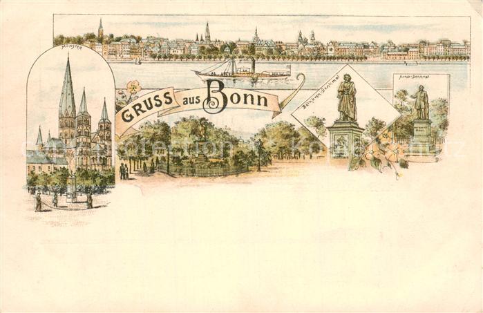 Bonn Rhein Muenster Arndt-Denkmal und Belhoven-Denkmal