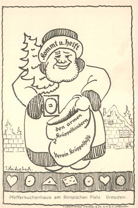 DRESDEN Elbe Pfefferkuchenhaus am Pirnaischen Platz Wohltaetigkeitskarte