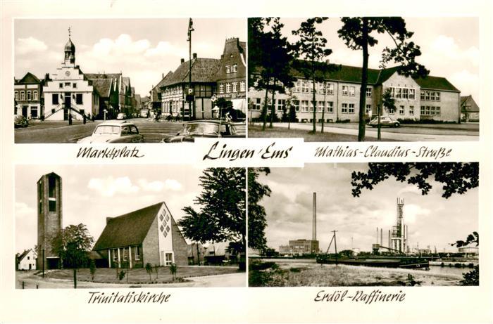 Lingen Ems MArktplatz Mathias-Claudius-Strasse Erdoel-Raffinerie Trinitatiskirch