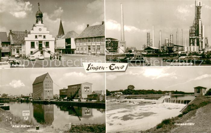 Lingen Ems Erdoelraffinerie Hanekenfaehr Alter Hafen Rathaus