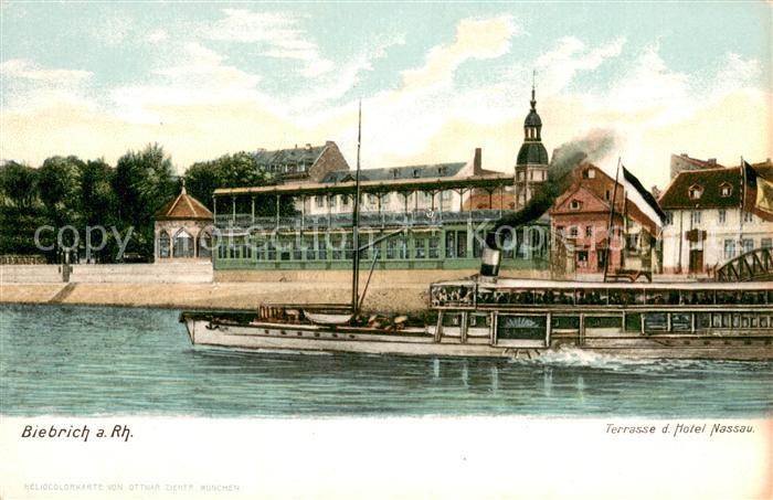 Biebrich Katzenelnbogen Terrasse d. Hotel Nassau