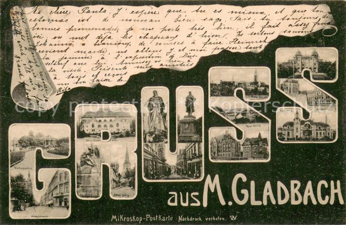 MoeNCHENGLADBACH NRW Mikroskop-Postkarte