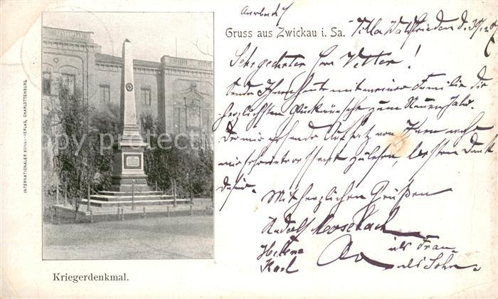 Zwickau  Sachsen Kriegerdenkmal