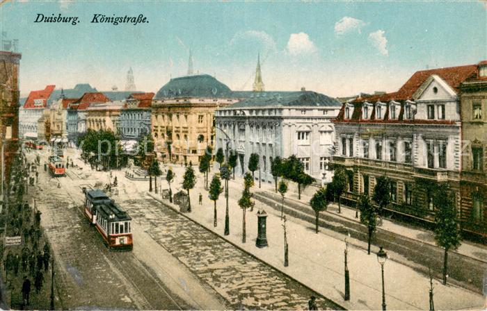 Duisburg Ruhr Koenigstrasse mit Strassenbahnen