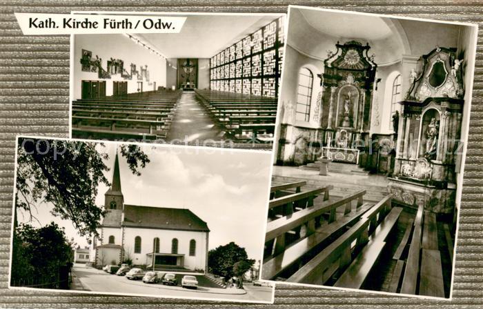 Fuerth Odenwald Kath. Kirche Innen- und Aussenansicht