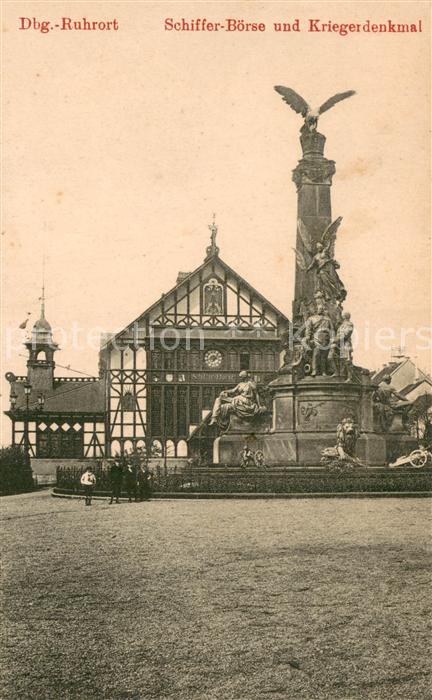 Duisburg Ruhrort Schiffer-Boerse und Kriegerdenkmal