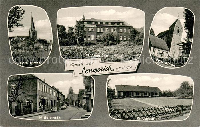 Lingen Ems Kath. Kirche St.Anna-Stift Evgl.Kirche Kindergarten