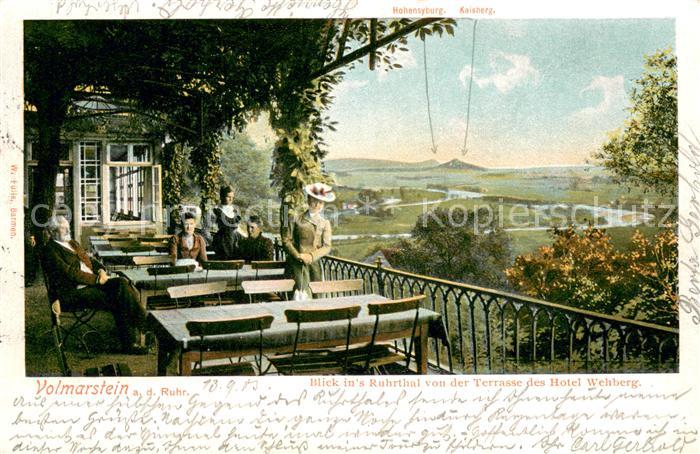 Volmarstein Hotel Gasthof Wehberg Terrasse Blick ins Ruhrtal
