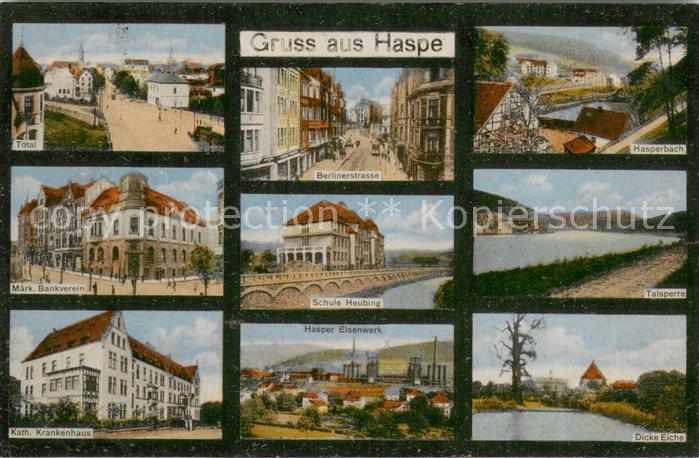 Haspe Hagen Kath. Krankenhaus Markt m. Bankverein Talsperre Hasperbach Berliners