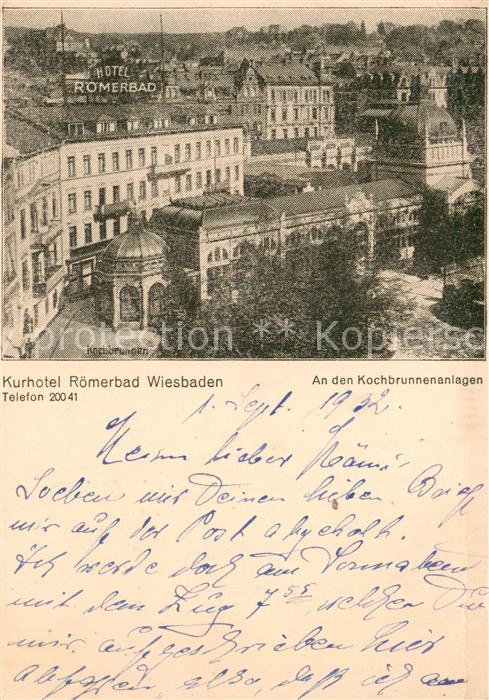 Wiesbaden Kurhotel Roemerbad Wiesbaden An den Kochbrunnenanlagen