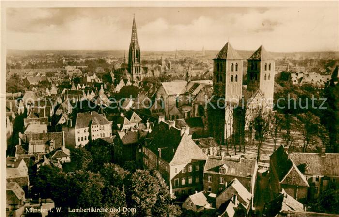 Muenster Westfalen Lambertikirche und Dom