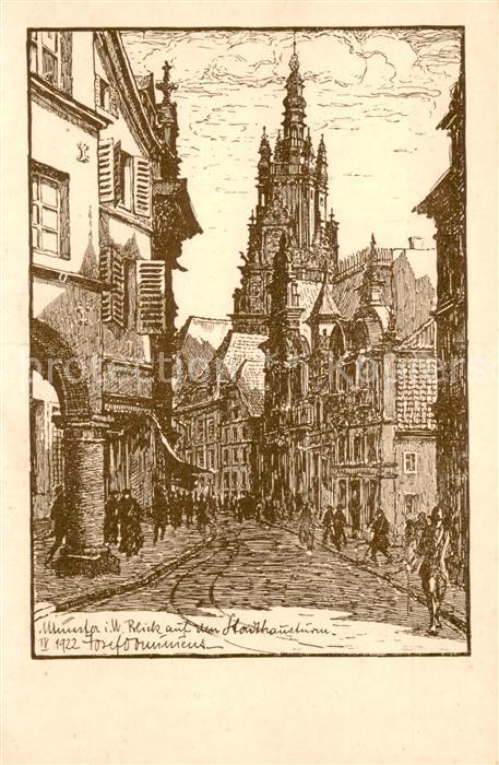 Muenster Westfalen Rothenburg m. Turm d. Stadthauses