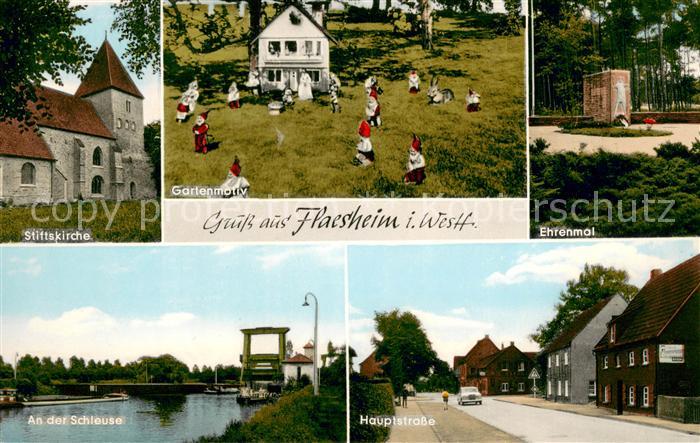 Flaesheim Gartenmotiv Stiftskirche Ehrenmal Hauptstrasse An der Schleuse