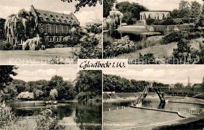 Gladbeck Haus-Wittringen Ehrenmal Schwimm-Stadion Gondelteich-Wittringen