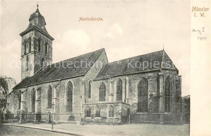 Muenster Westfalen Martinikirche Aussenansicht SW-Litho