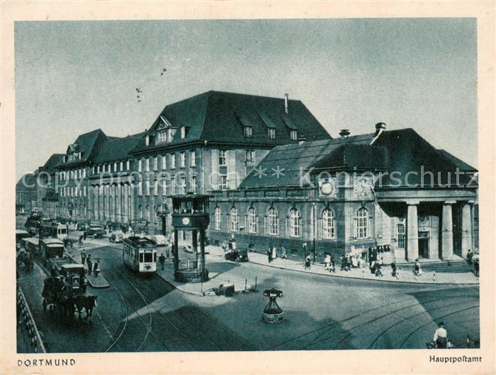 DORTMUND  CITY Hauptpostamt m. Strassenbahnen