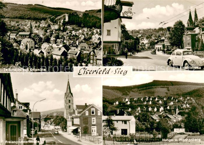 Eiserfeld Siegen Eisernstrasse Teilansicht v. Ortsmitte Hungs- u. Pfannenberg