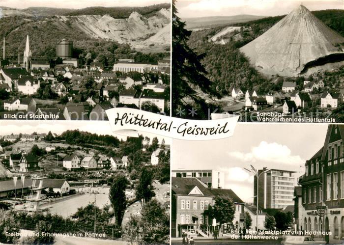 Geisweid Stadtmitte Sandhuegel Marktplatz Freibad u. Erholungsheim Patmos