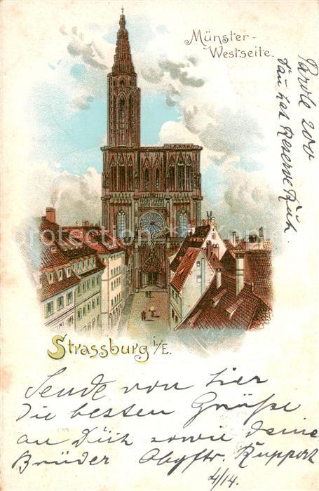 Strassburg Elsass Muenster-Westseite