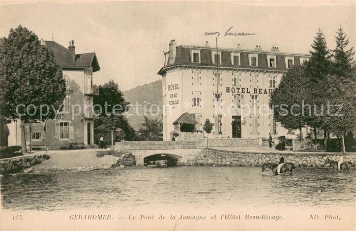 Gerardmer Vosges le Pont de la Jamagne et l Hotel Beau-Rivage