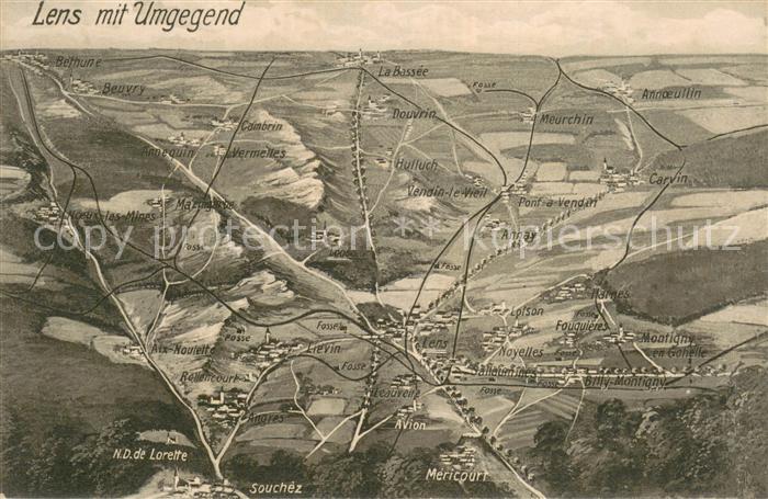 Lens Pas-de-Calais 62 Panoramakarte
