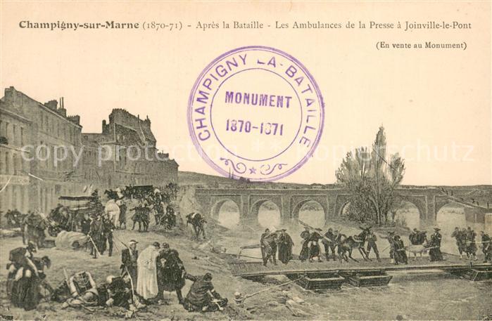 Champigny-sur-Marne 94 apres la Bataille - Les Ambulances du la Presse a Joinvil