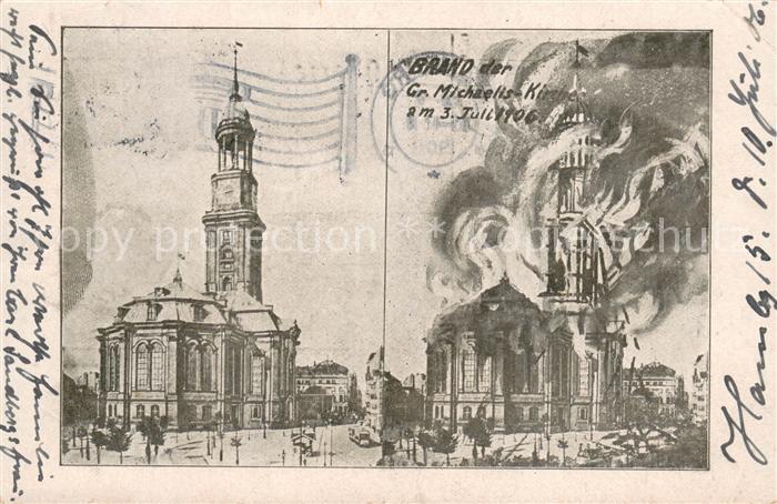 HAMBURG  CITY Brand der Michaelis Kirche