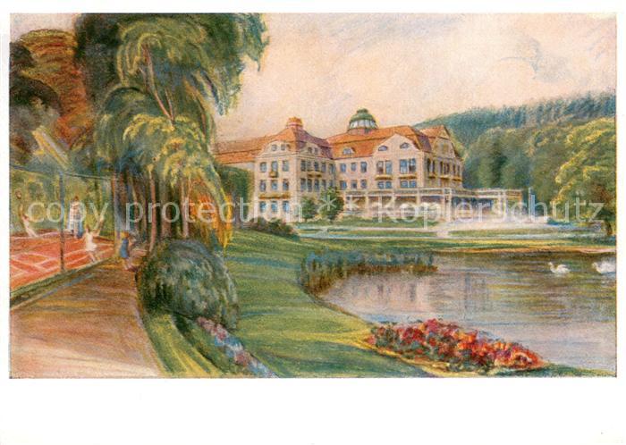 Bad Salzschlirf Hotel Badehof mit Teich