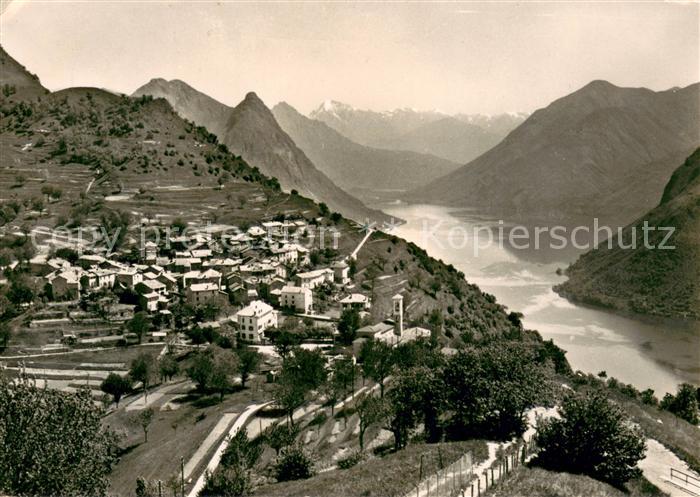 Porlezza Lago di Lugano Bre-Villaggio e sfondo di Porlezza