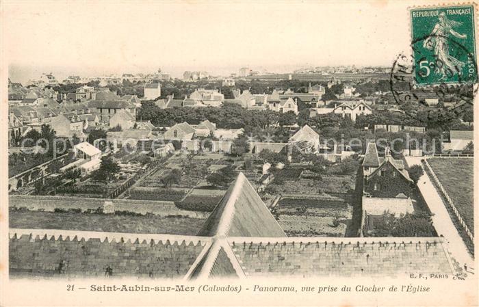 Saint-Aubin-sur-Mer Calvados Panorama vue prise du Clocher de l'Eglise