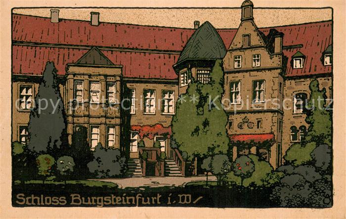 Burgsteinfurt Schloss Burgsteinfurt Steindruck