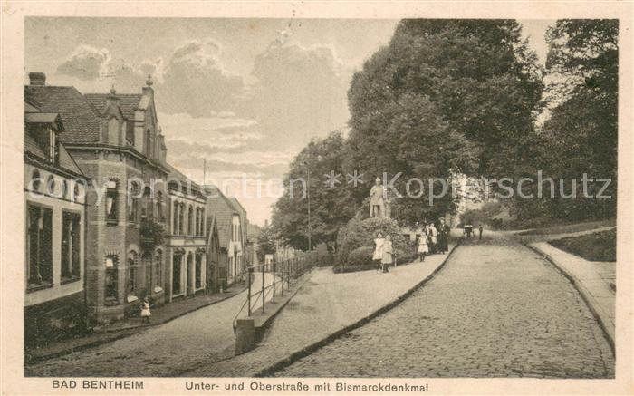 Bad Bentheim Unter und Oberstrasse mit Bismarckdenkmal