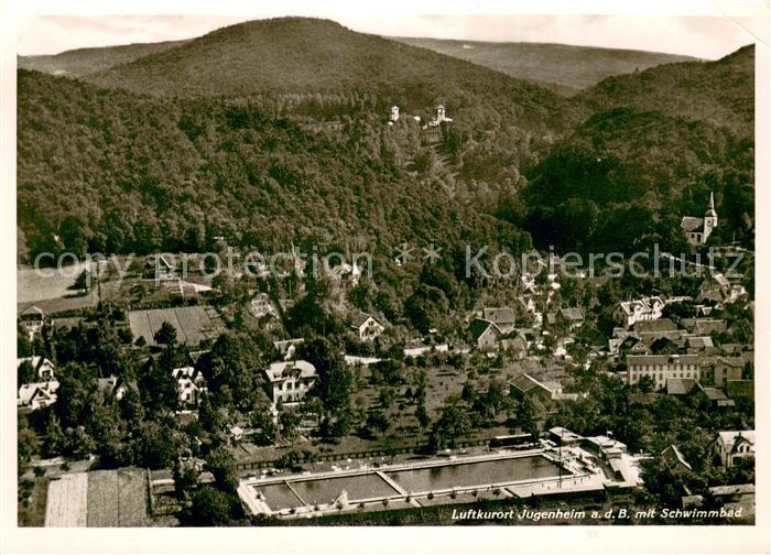 Jugenheim Seeheim-Jugenheim Fliegeraufnahme mit Schwimmbad