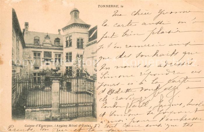 Tonnerre 89 Caisse d’Epargne Ancien Hotel d Uzes