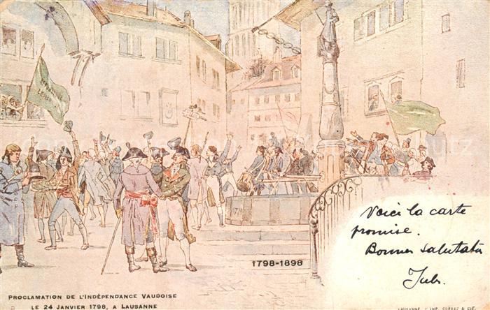 Lausanne VD Proclamation de l’Independance Vaudoise