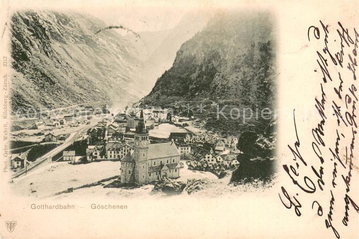 Goeschenen Goeschenen UR Panorama mit Gotthardbahn