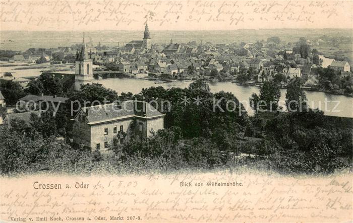 Crossen Oder Krosno Odrzanskie Blick von der Wilhelmshoehe