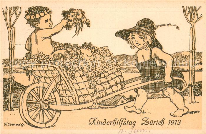 Zuerich ZH Kinderhilfstag Zuerich 1913 Zeichnung