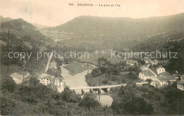 Goumois Doubs Le pont et l'Ile