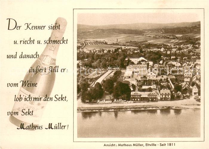 Eltville Rhein MM Sektkellerei Mattheus Mueller Fliegeraufnahme