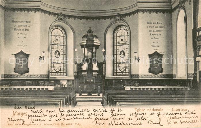 Morges Eglise nationale Interieur
