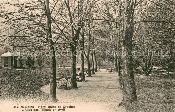 Bex-les-Bains VD Hotel Bains de Crochet Allee des Tilleuls en Avril