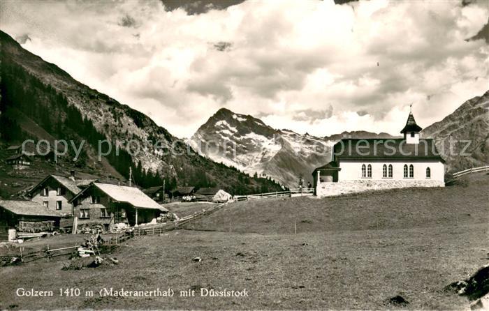 Golzern UR Maderanerthal mit Duessistock und Kirche