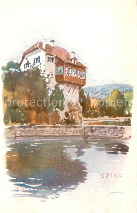Spiez Thunersee BE Kuenstlerkarte