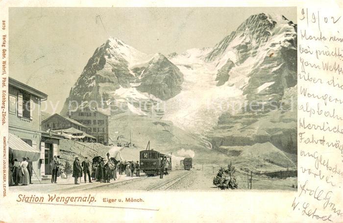 Wengernalp BE Station mit Eiger und Moench