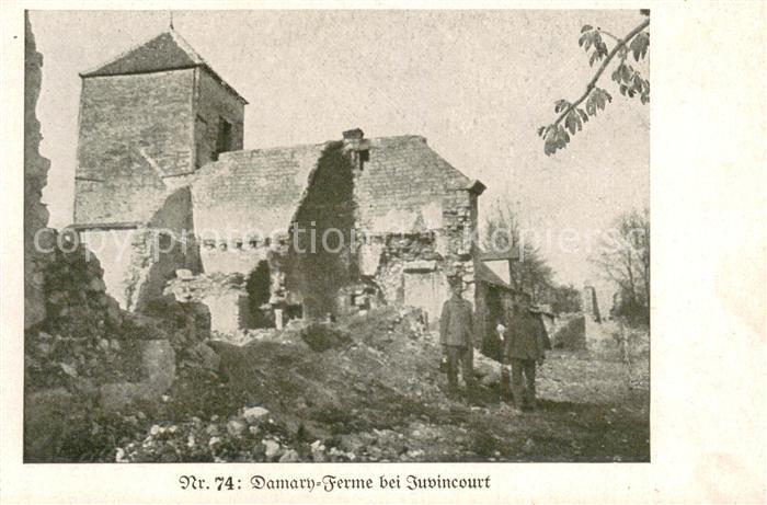 Juvincourt-et-Damary 02 Damary Ferme zerstoert Feldpostkarte