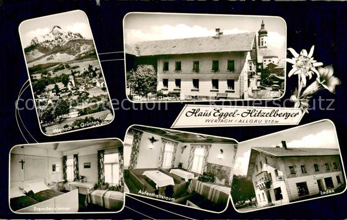 Wertach mit Gruenten Haus Eggel Hitzelberger Fremdenzimmer Aufenthaltsraum Laden