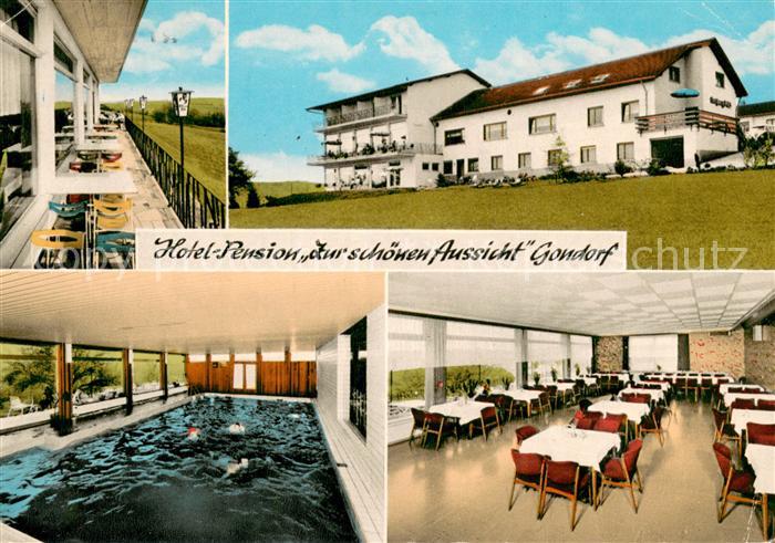 Gondorf Bitburg Hotel Pension Zur schoenen Aussicht Hallenbad Speiseraum