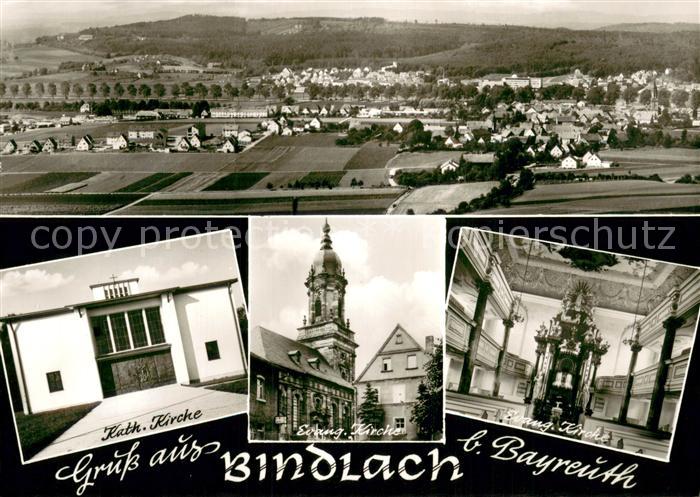 Bindlach Fliegeraufnahme Kath Kirche Ev Kirche Inneres