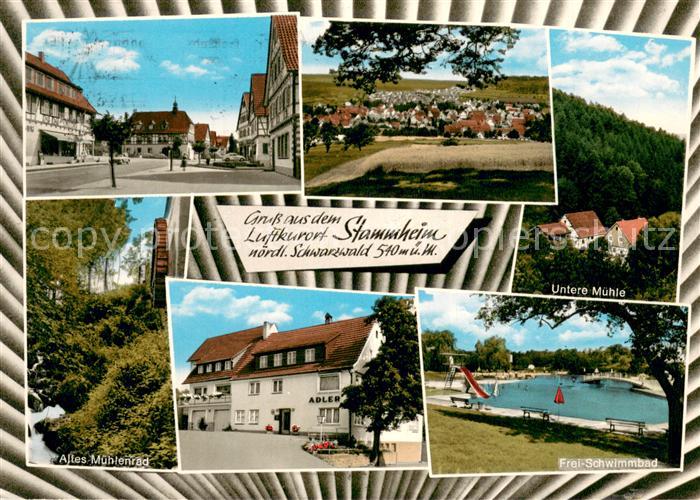 Stammheim Calw Strassenpartie Panorama Untere Muehle Altes Muehlenrad Gasthaus A